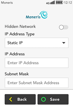 Fields for static IP addressing