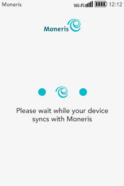 Please wait while your device syncs with Moneris