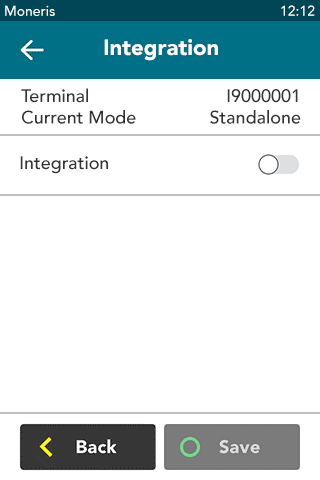 Integration option disabled