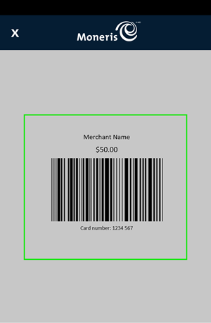Scan bar code of gift card