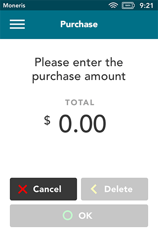 Enter purchase amount