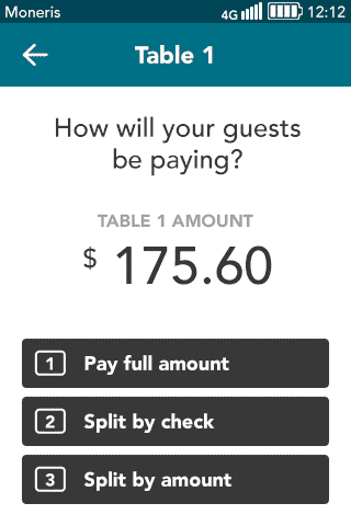 Options for splitting the bill