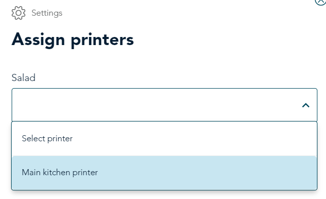 Assign printers panel