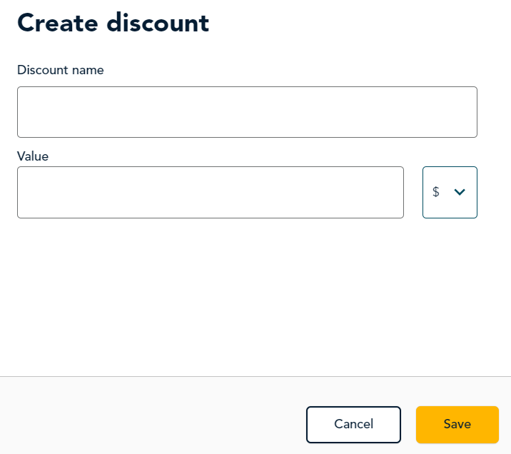 create discount screen