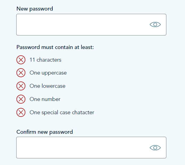 password entry form