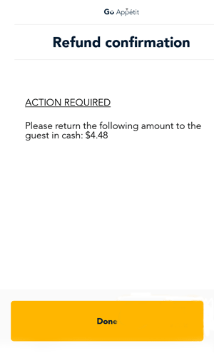 Refund confirmation