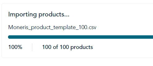 Importing products notification