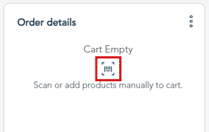 empty cart showing barcode icon