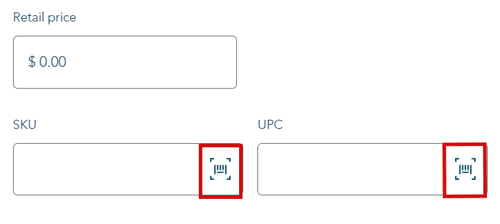 barcode icon shown with red outline around it