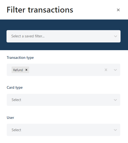 Filter trx panel