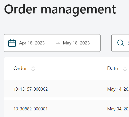 order management page