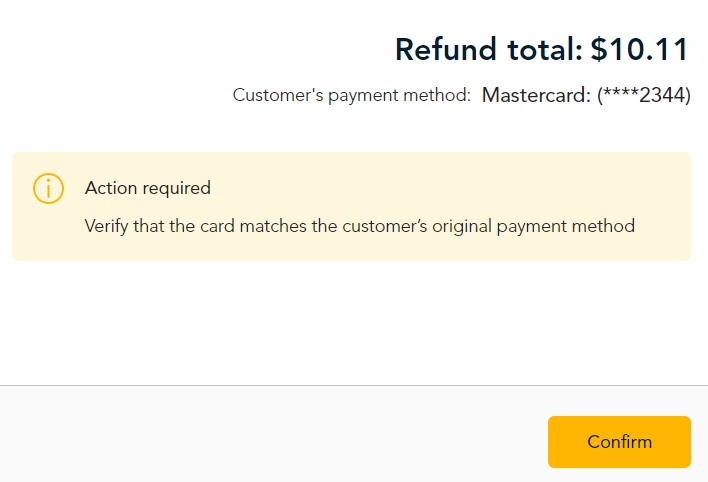 refund confirmation