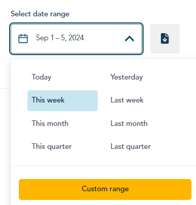 Preset date ranges