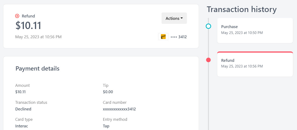 transaction details