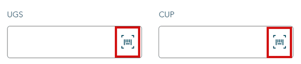 Icône de code à barres montrée avec un contour rouge autour d’elle