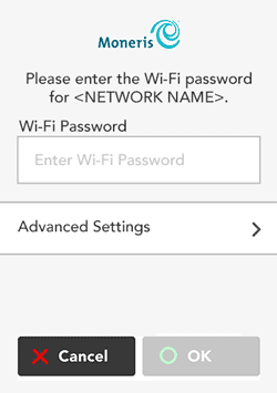 Enter the Wi-Fi password