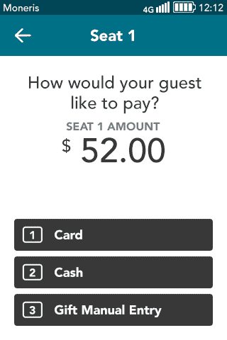 Seat 1 payment methods