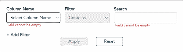 Apply Filters Popup