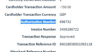 View Details Authorization Number section confirms the refund process.