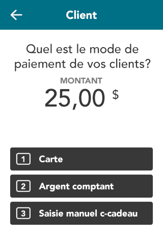 Mode de paiement de premier client