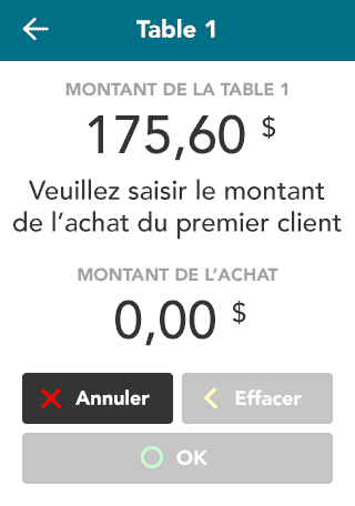 Montant du premier client