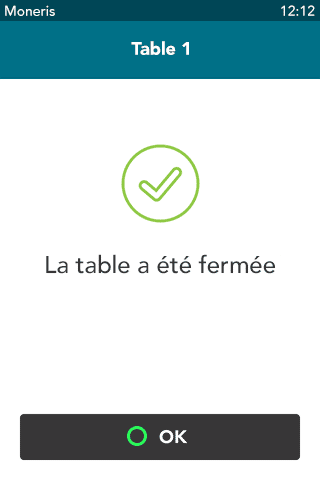 Table fermée